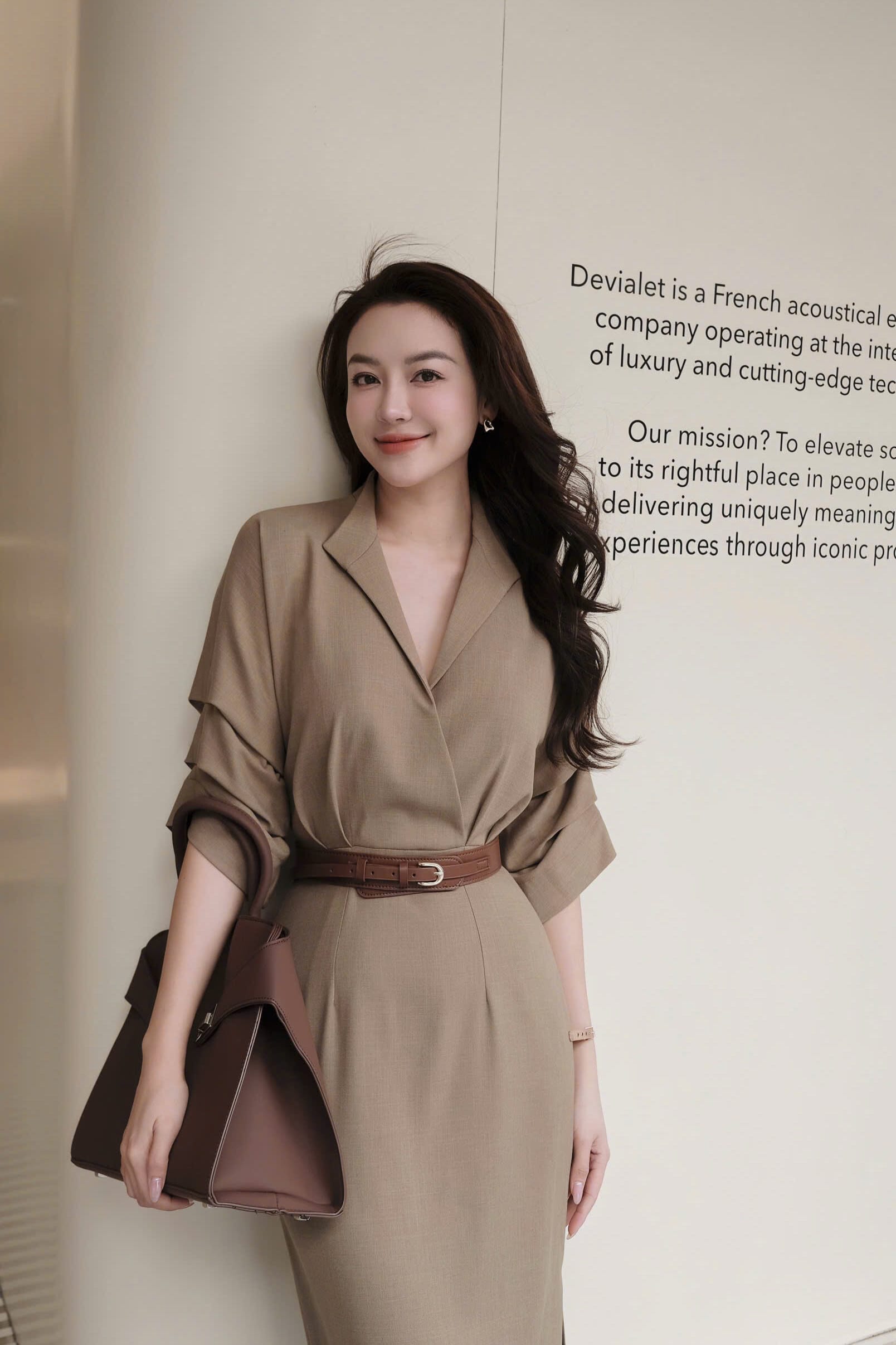 Đầm Liền Nâu Tây Chất Linen Hàn Cao Cấp Kèm Đai MACI by MKC MCVVANA0194 Thời Trang Nữ Thiết Kế Độc Quyền