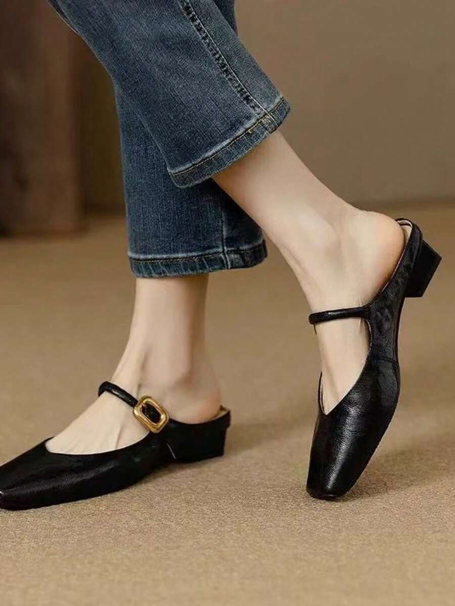 Giày bệt da PU cổ điển
