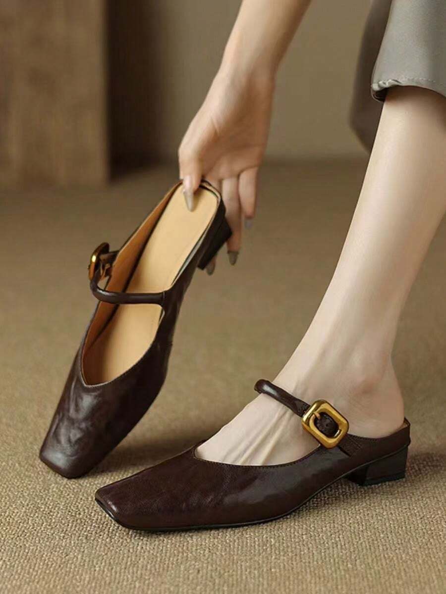 Giày bệt da PU cổ điển