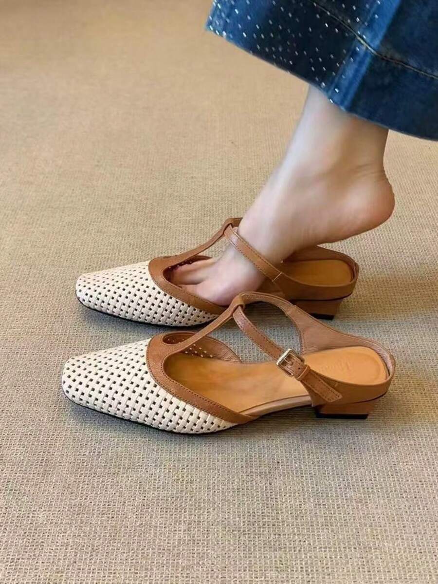 Giày bệt da PU cổ điển
