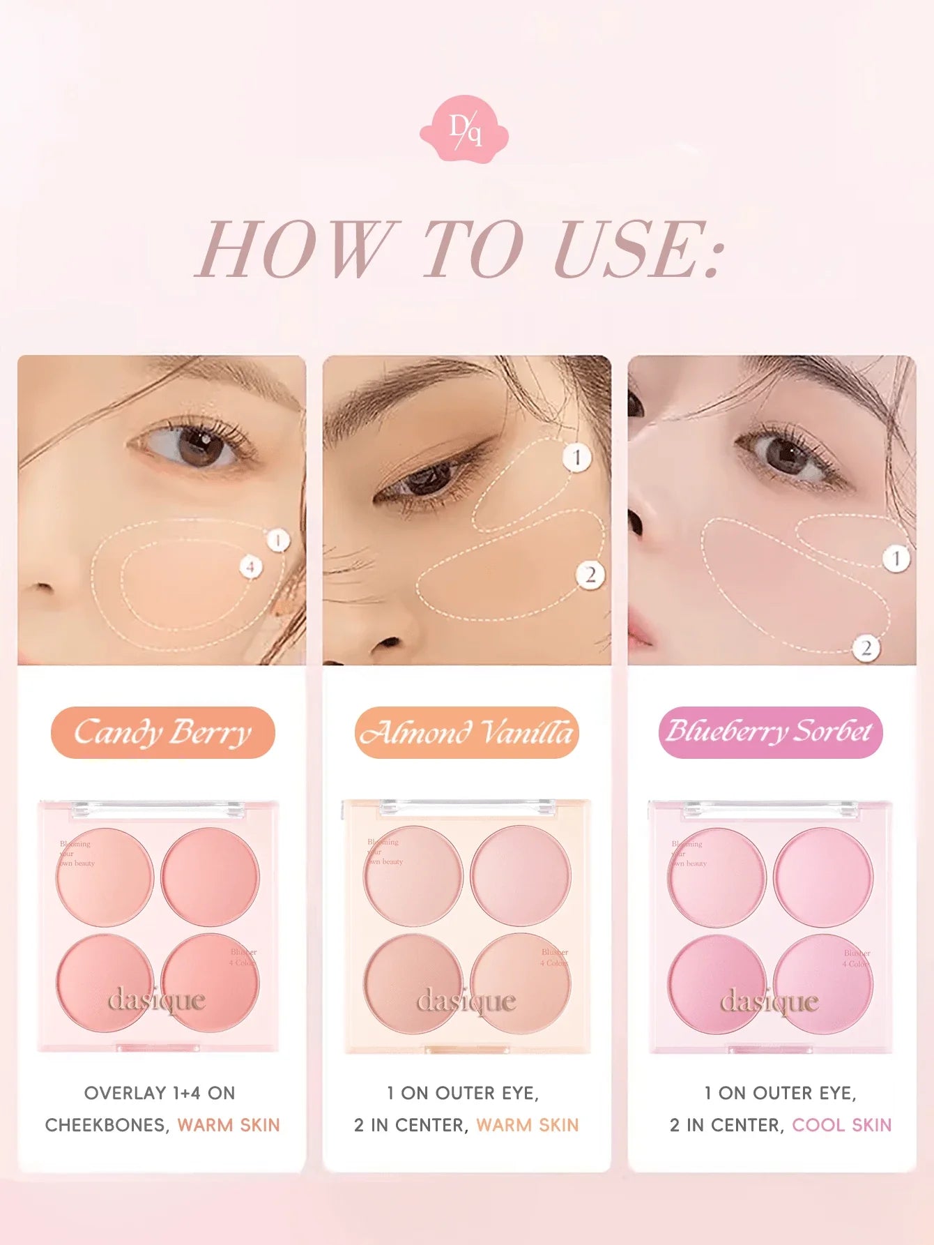 Phấn má hồng Dasique 4 màu