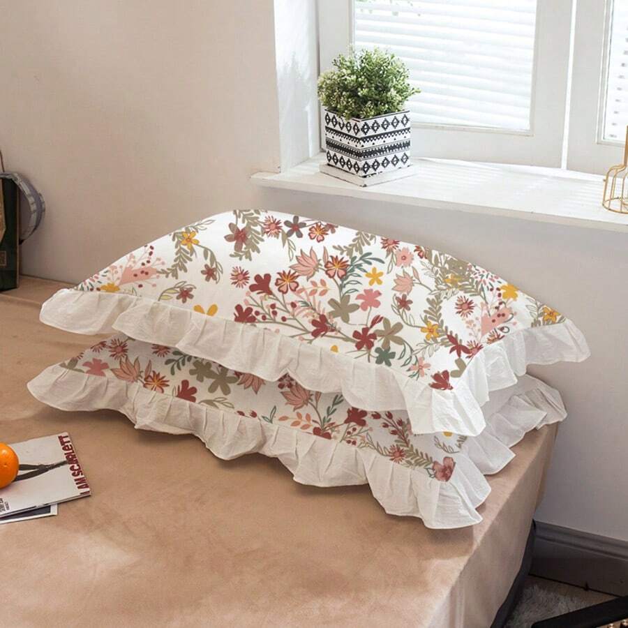 Bộ 2 vỏ gối viền ren hoa