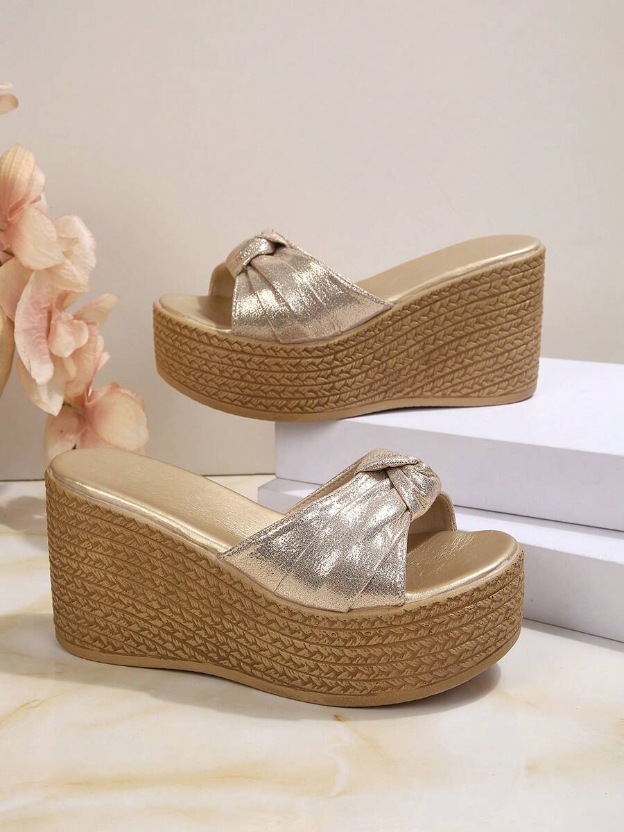 Dép lê đế xuồng nữ thắt nơ